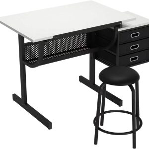 Mesa de arte, escritorio de dibujo para manualidades, mesa de dibujo ajustable, escritorios para artistas, estación de trabajo de pintura