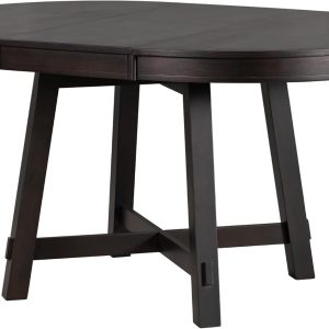 LUMISOL Mesa de comedor redonda extensible de 42 a 58 pulgadas, mesa de comedor de madera maciza con hojas de 16 pulgadas, mesa de cocina redonda de granja con marco de madera maciza para 4-6, color
